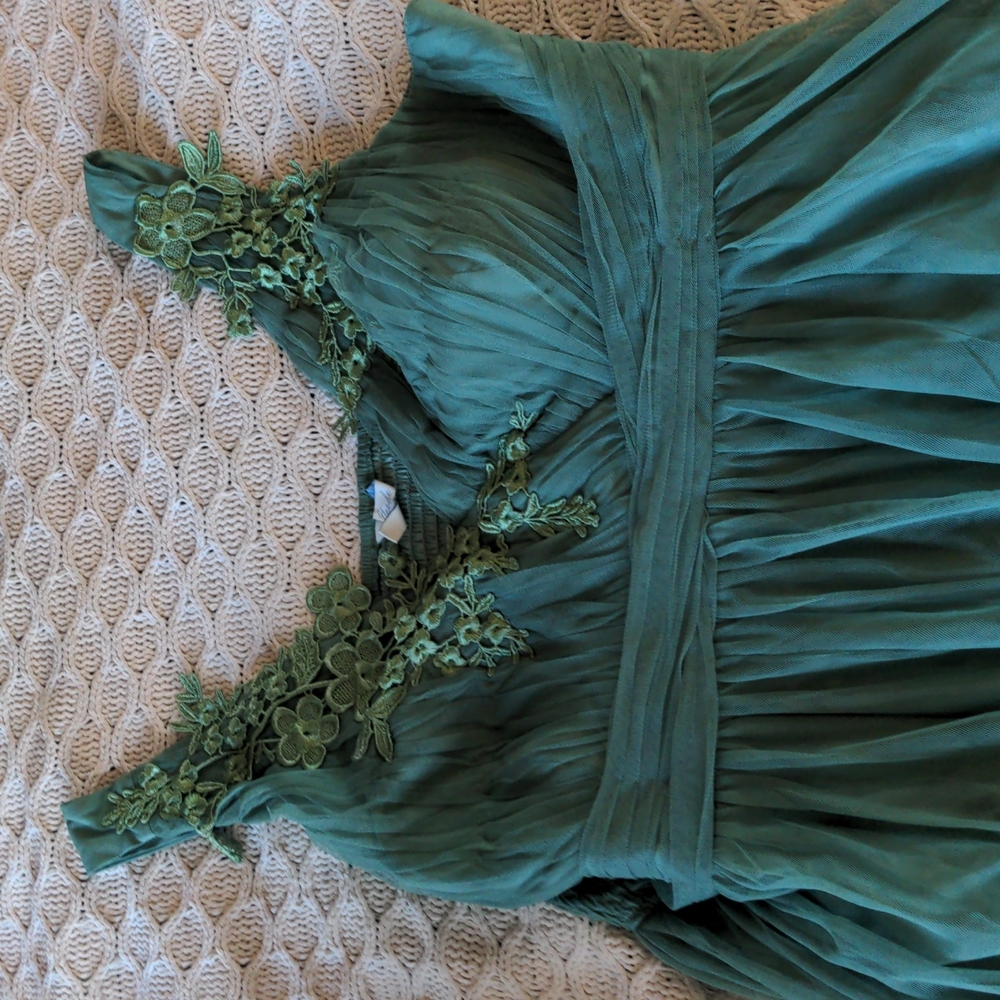 Gauzy Seafoam Tulle Embellished Dress